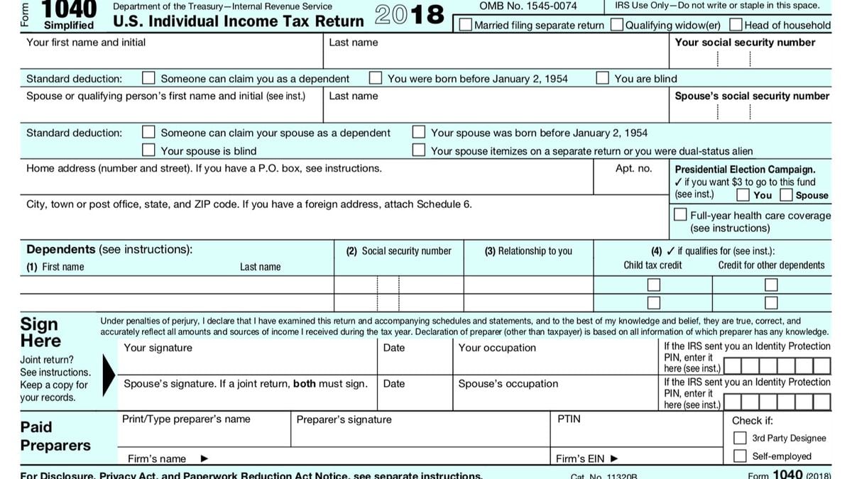 Feds Release New Draft Version Of 1040 Tax Return Form