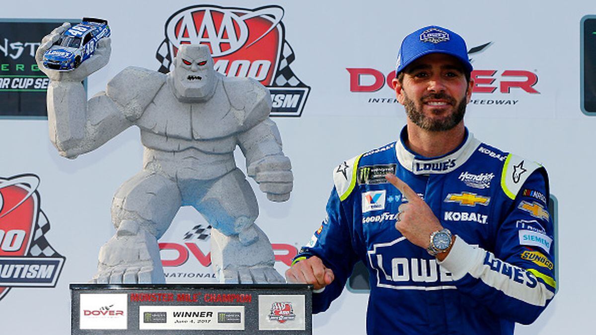 Johnson ties Yarborough with win at Dover