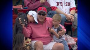 Tears shed after young Red Sox fan launches ultimate Father's Day gift back  onto field – Boston 25 News