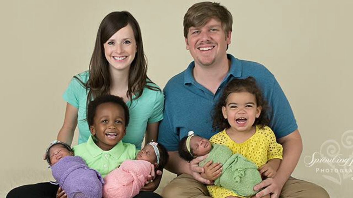 White Couple Explains Decision To Give Birth To Black Triplets Adopt Black Children