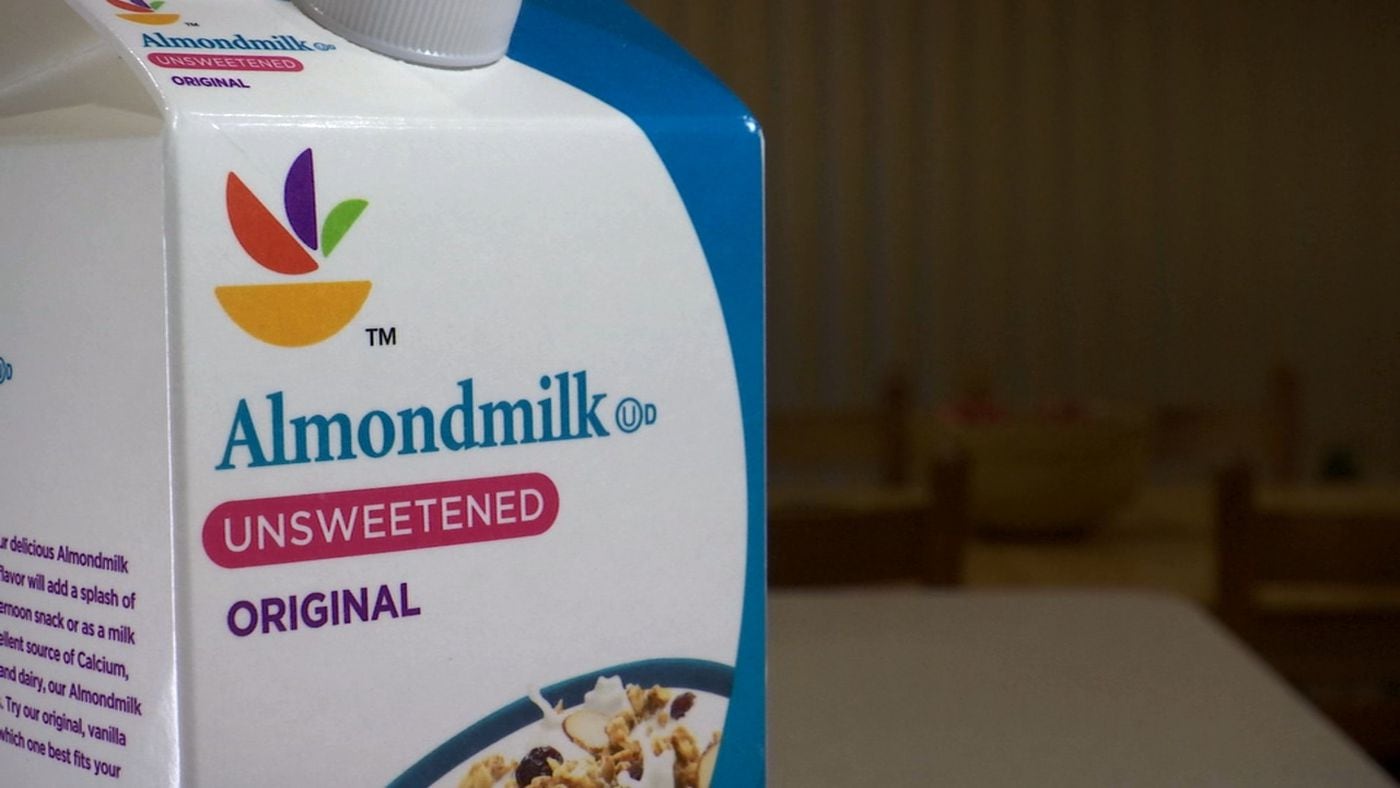 Stop and Shop brand unsweetened "almondmilk."